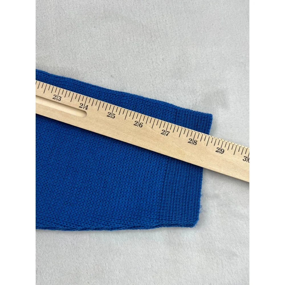 Vintage Demetre Sweater Men Medium Blue Striped Pure Virgin Wool Heavy Knit Ski
